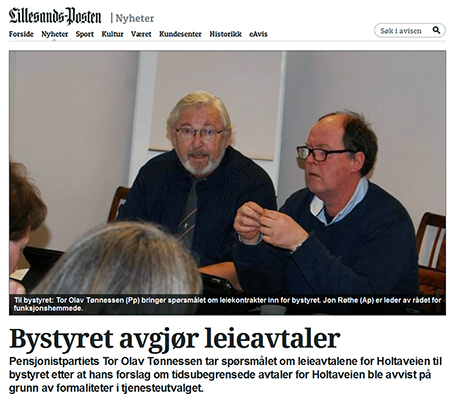 Faksmile fra Lillesands-Posten