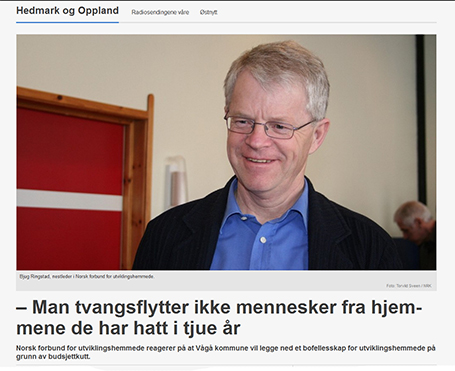 Utklipp fra NRK Hedmark og Oppland sine nettsider