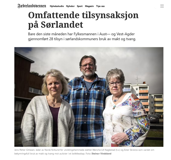 Faksimile fra Fædrelandsvennen