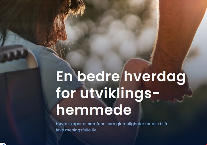 Utklipp fra Høyres nettside