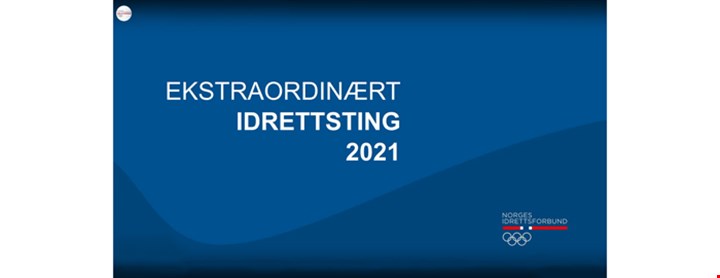 Skjermdump av overføring fra Idrettstinget