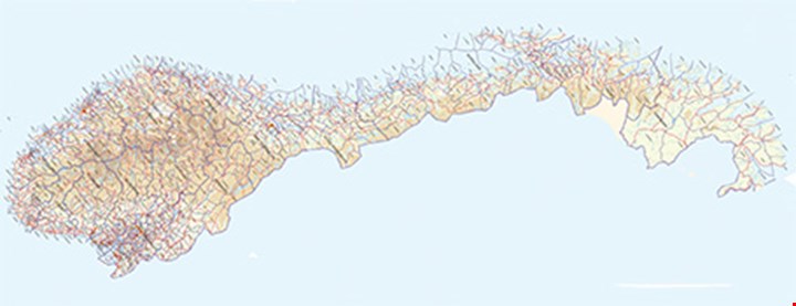 Norgeskart med kommunene inntegnet