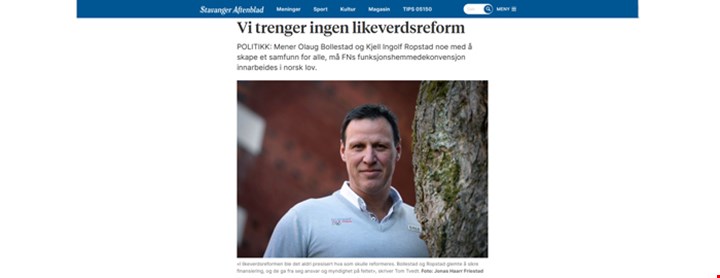Faksimile fra Stavanger Aftenblad